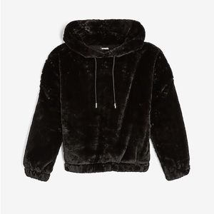 Express Cozy Faux Fur Hoodie